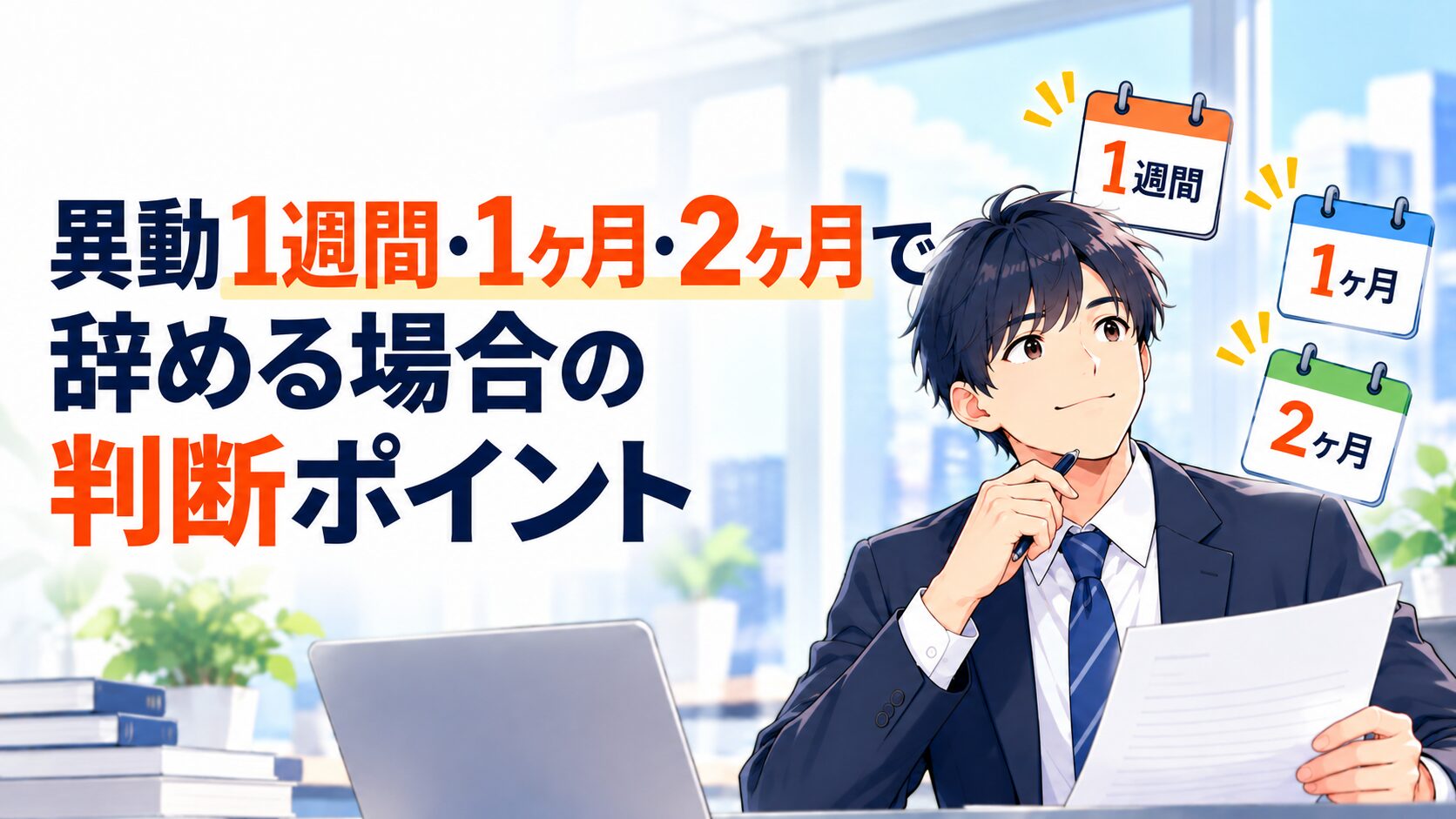 異動1週間・1ヶ月・2ヶ月で辞める場合の判断ポイント