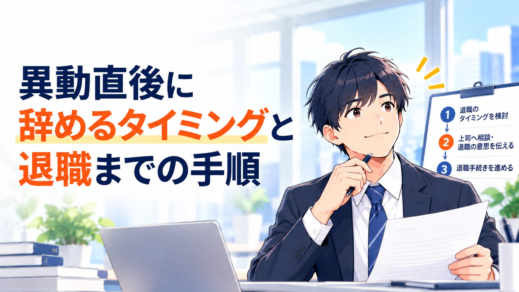 異動直後に辞めるタイミングと退職までの手順