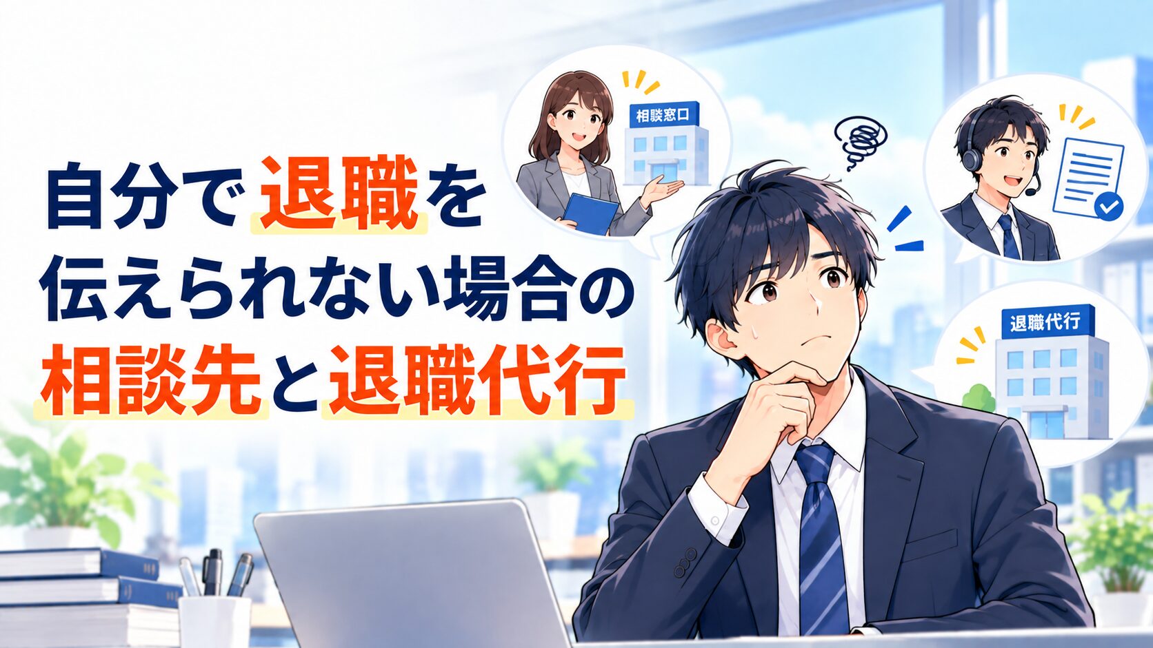 自分で退職を伝えられない場合の相談先と退職代行