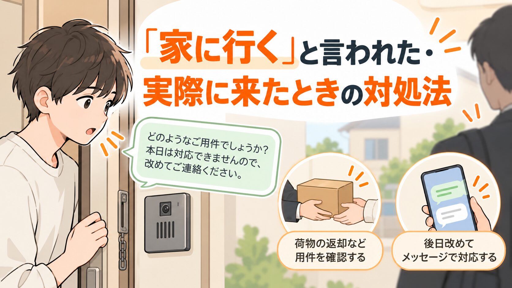 家に行くと言われたと時、実際に来た時の対処法