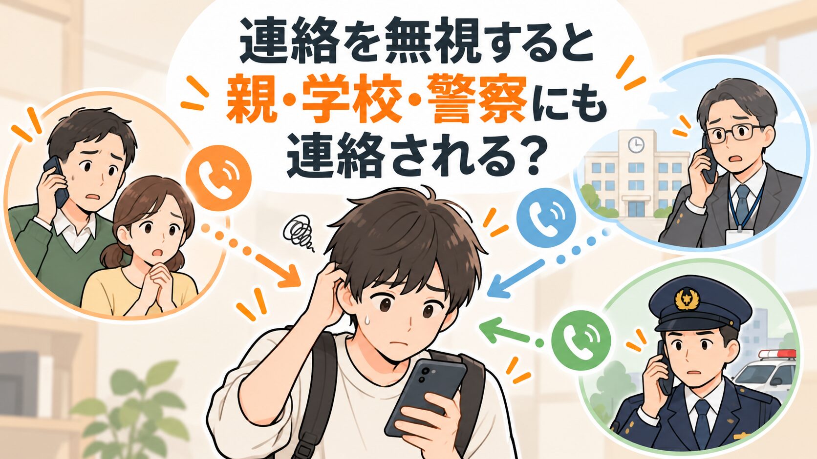 連絡を無視すると親・学校・警察にも連絡される?