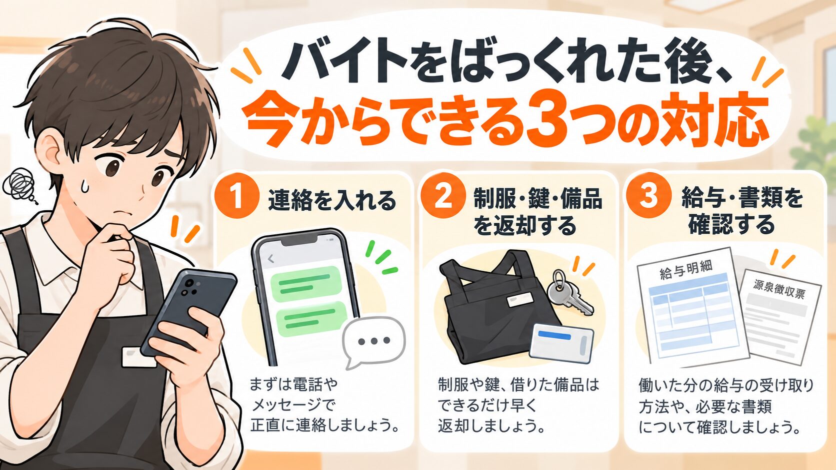 バイトをばっくれた後、今からできる3つの対応