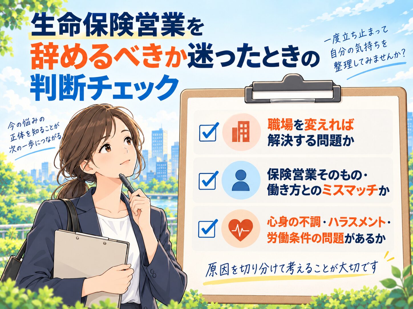 生命保険営業を辞めるべきか迷った時の診断チェック